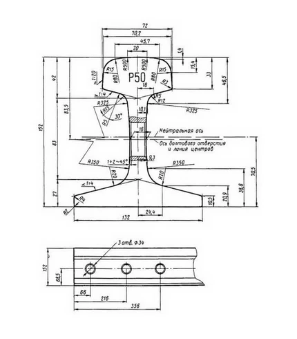 chertezh-zheleznodorozhnyh-rels-r50
